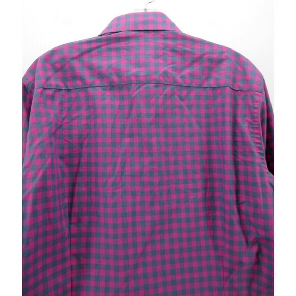Eton Shirt 16 Pink Button Down Plaid Slim Preppy Casual Woven Large - Picture 7 of 10